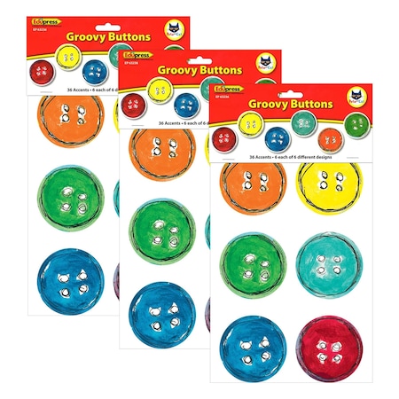 Edupress Pete the Cat Groovy Buttons Accents, 36 Pieces, PK3 TCR63236